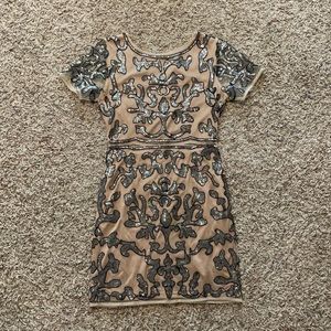 NWT Beautiful Taupe beaded dress